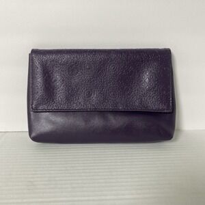 Christian Lacroix for Etihad airways Purple Pouch Wallet Fold Over Clutch Emboss